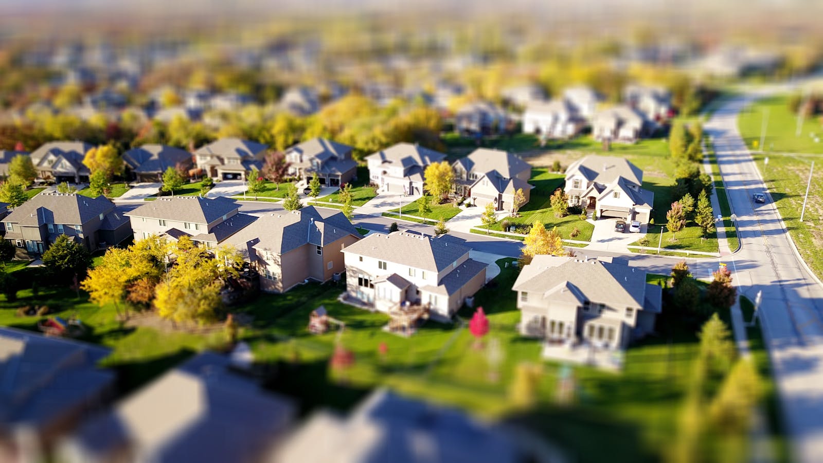 Buyers market. High Angle Shot of Suburban Neighborhood