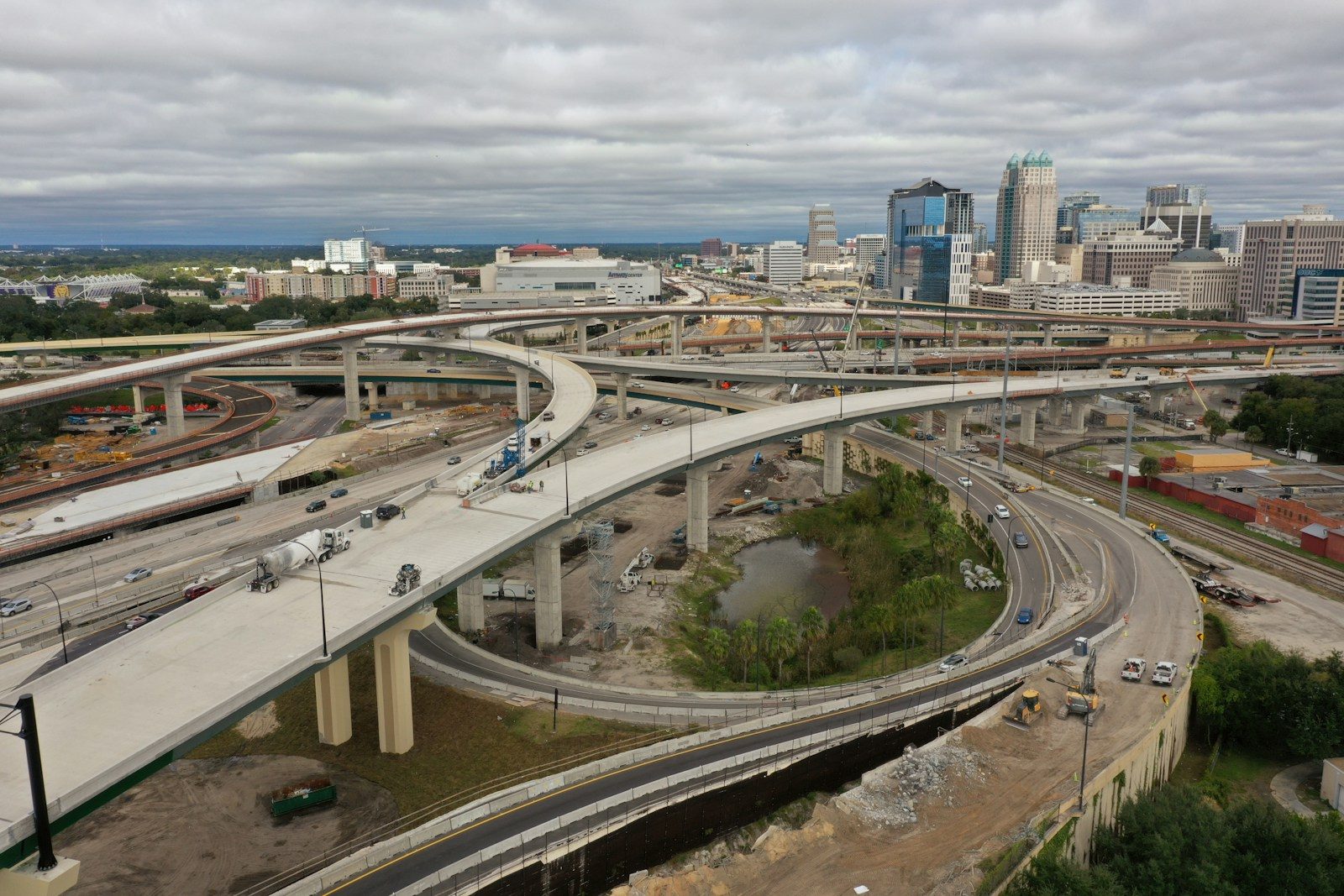 Central Florida cars on road near city buildings during daytime